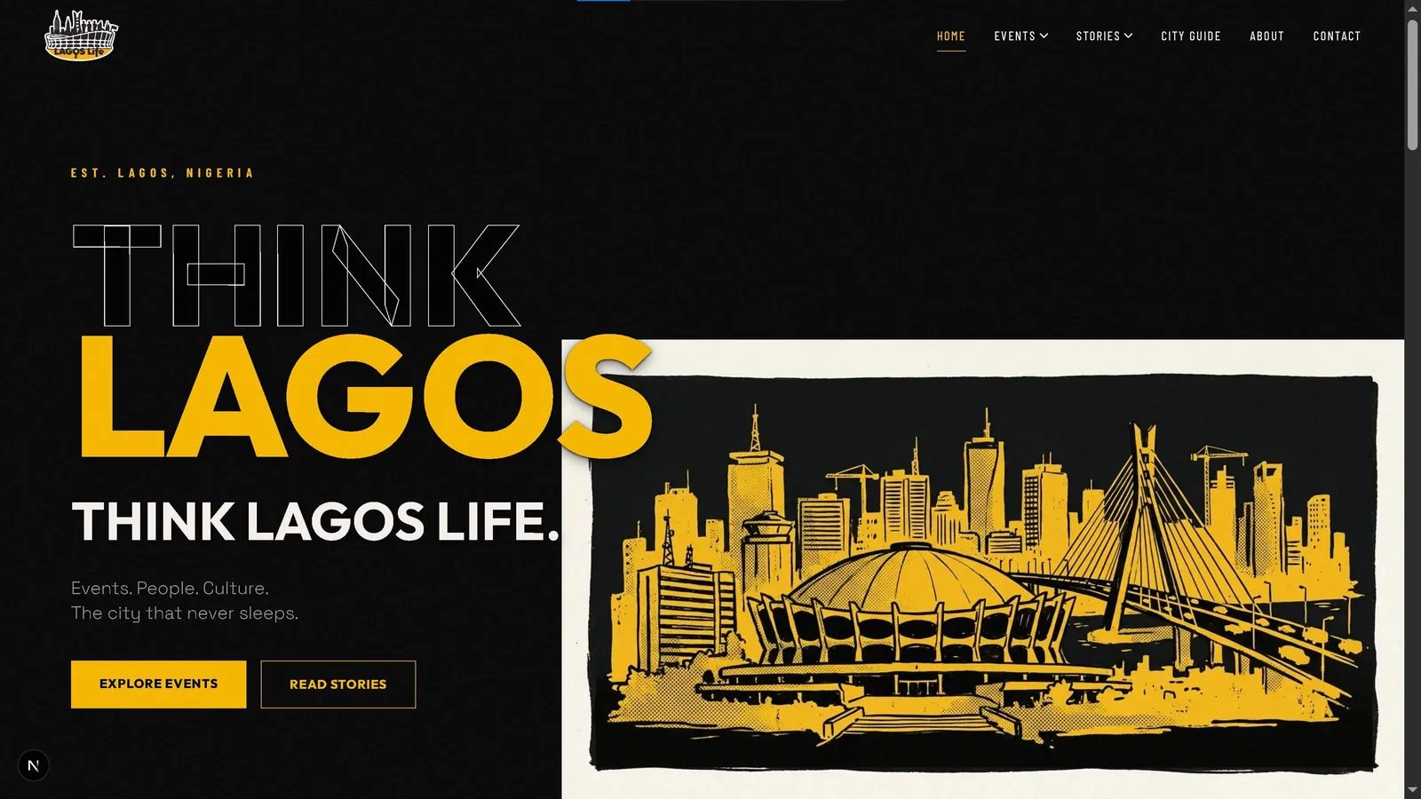 Lagos Life cultural platform website covering events and culture across Lagos